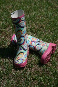 gumboots colour rain garden