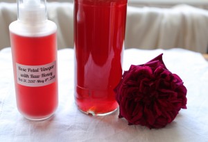 rose petal vinegar ferment bottle
